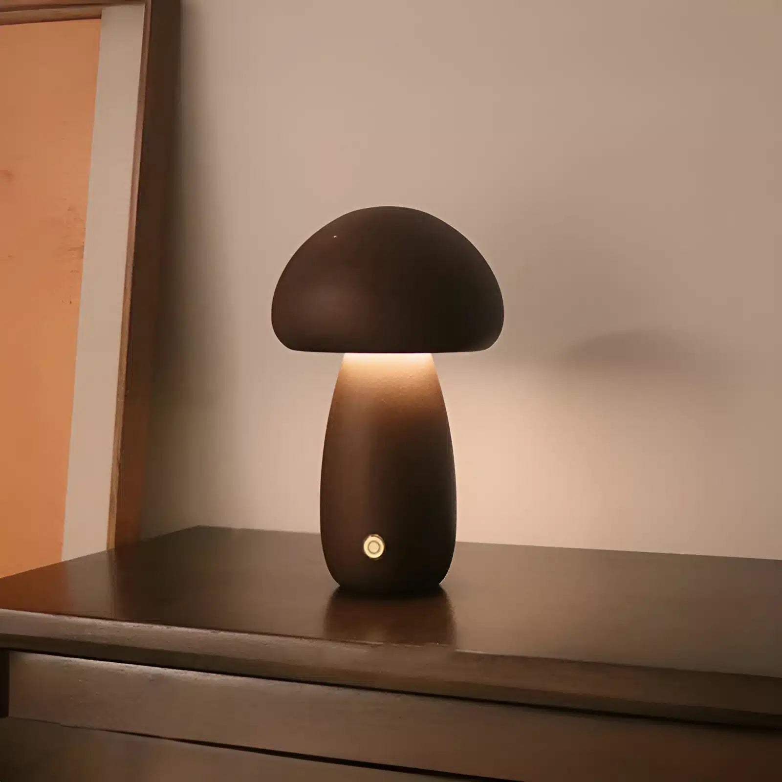 Lampe de Chevet en Bois de Hêtre - Interrupteur Tactile et USB pour Chambre - Luminenza - Walnut B