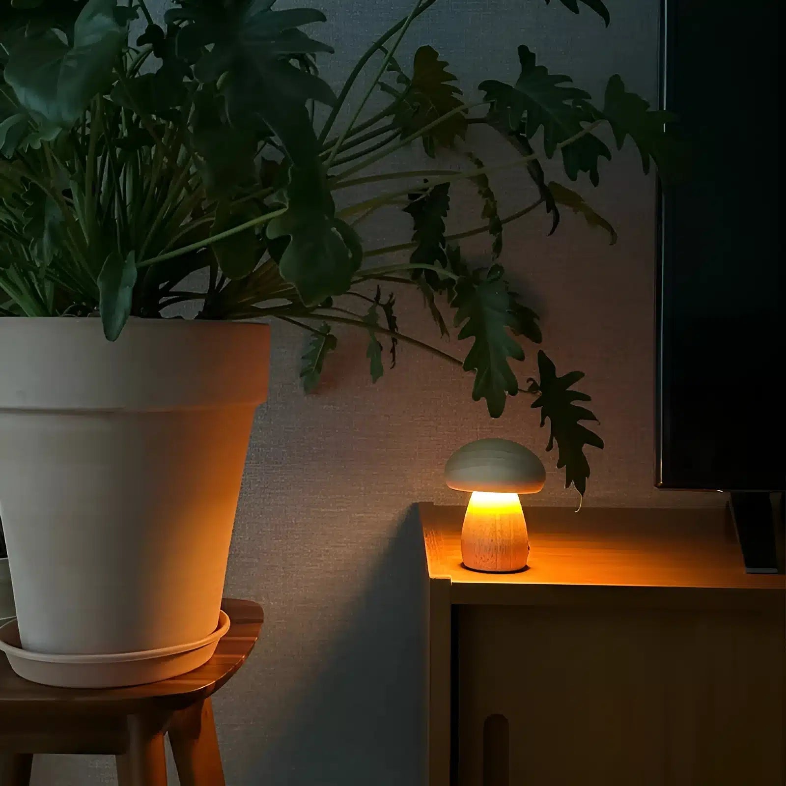 Lampe de Chevet en Bois de Hêtre - Interrupteur Tactile et USB pour Chambre - Luminenza - Walnut D