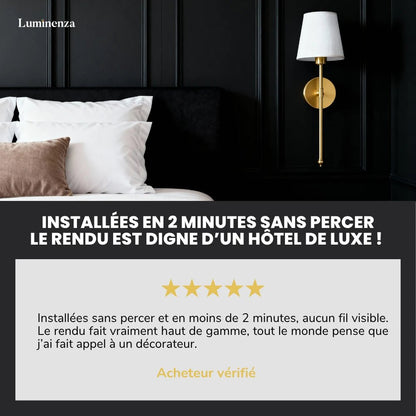 Lampe murale LED sans fil conique (Lot de 2) - Luminenza - Doré
