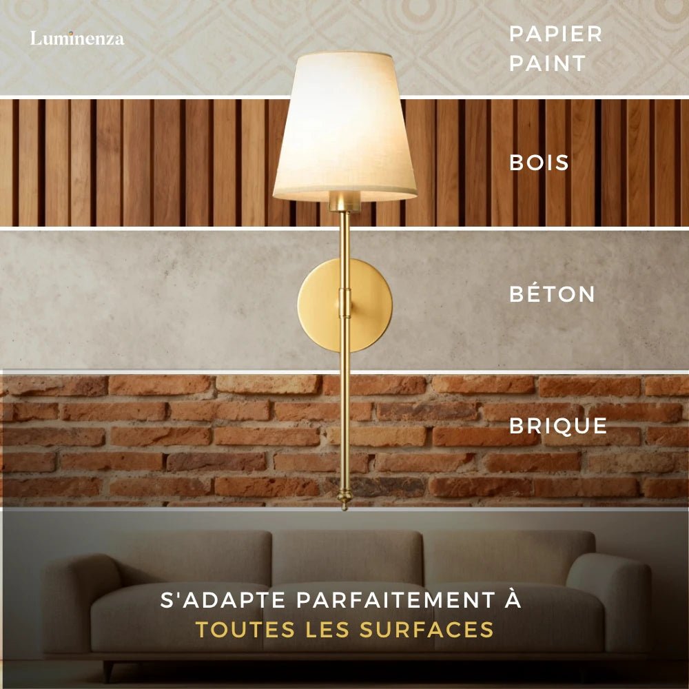 Lampe murale LED sans fil conique (Lot de 2) - Luminenza - Doré