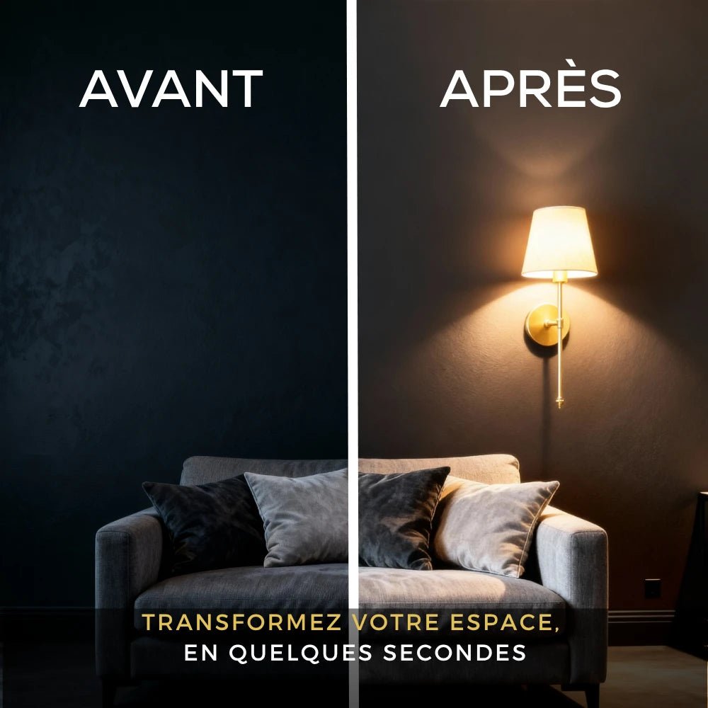 Lampe murale LED sans fil conique (Lot de 2) - Luminenza - Doré