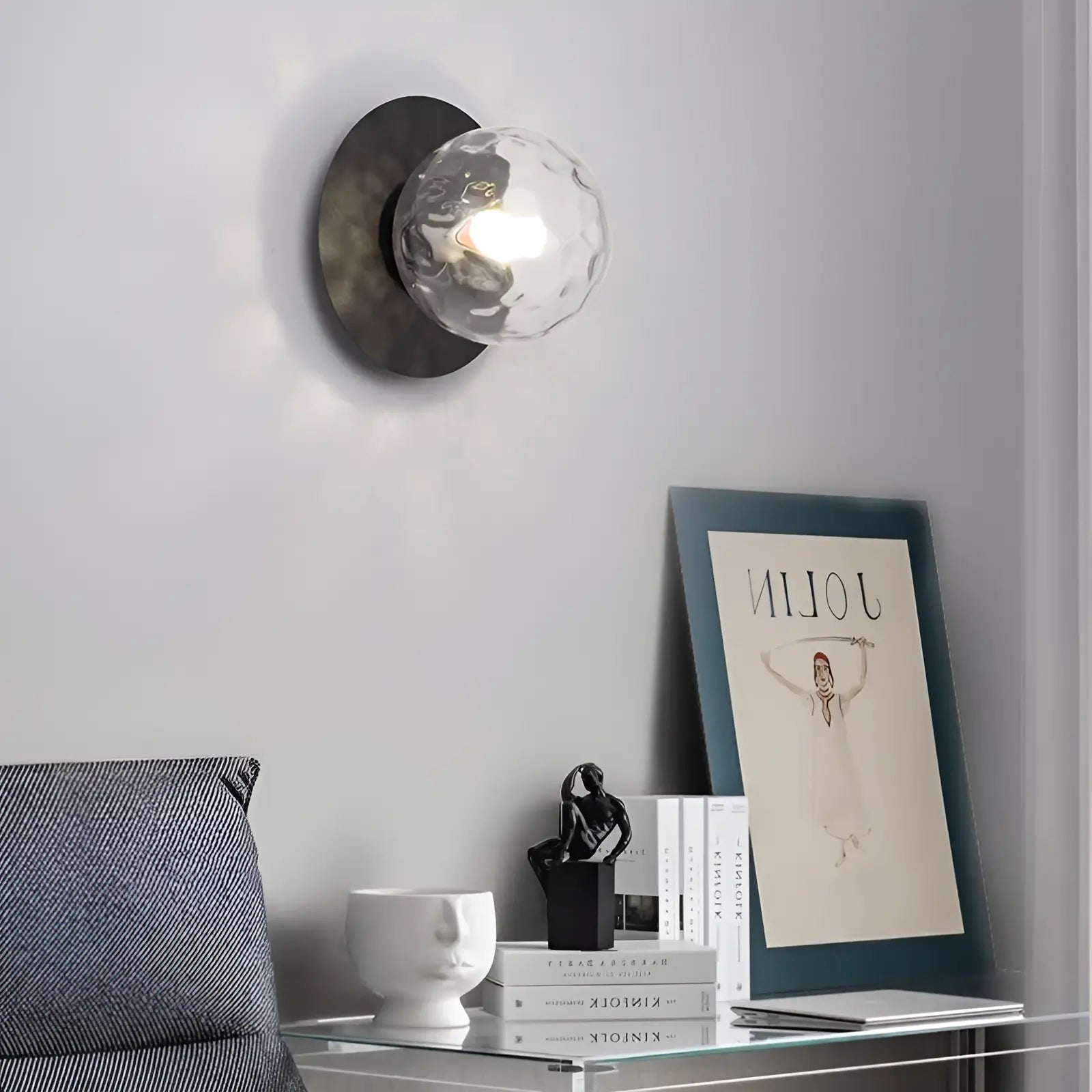 Lampe Murale Sphérique en noir et or pour chambre - Luminenza - Doré