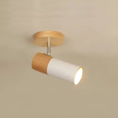 Plafonnier en bois nordique rotatif réglable en simple, duo, trio et quatuor - Luminenza - Blanc