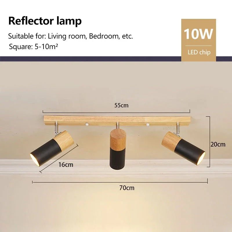 Plafonnier en bois nordique rotatif réglable en simple, duo, trio et quatuor - Luminenza - Blanc