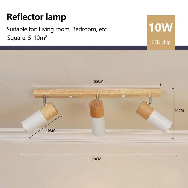 Plafonnier en bois nordique rotatif réglable en simple, duo, trio et quatuor - Luminenza - Blanc