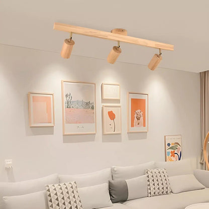 Plafonnier en bois nordique rotatif réglable en simple, duo, trio et quatuor - Luminenza - Blanc