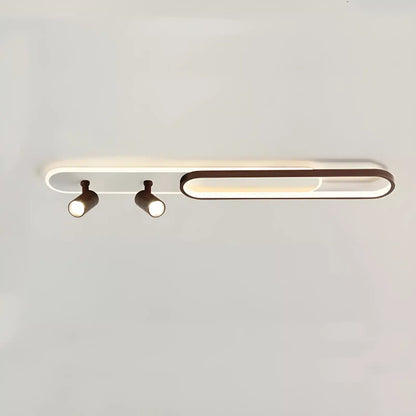 Plafonnier LED au Design Moderne 2 ampoules en plusieurs tailles pour Salon - Luminenza - Bois de noyer