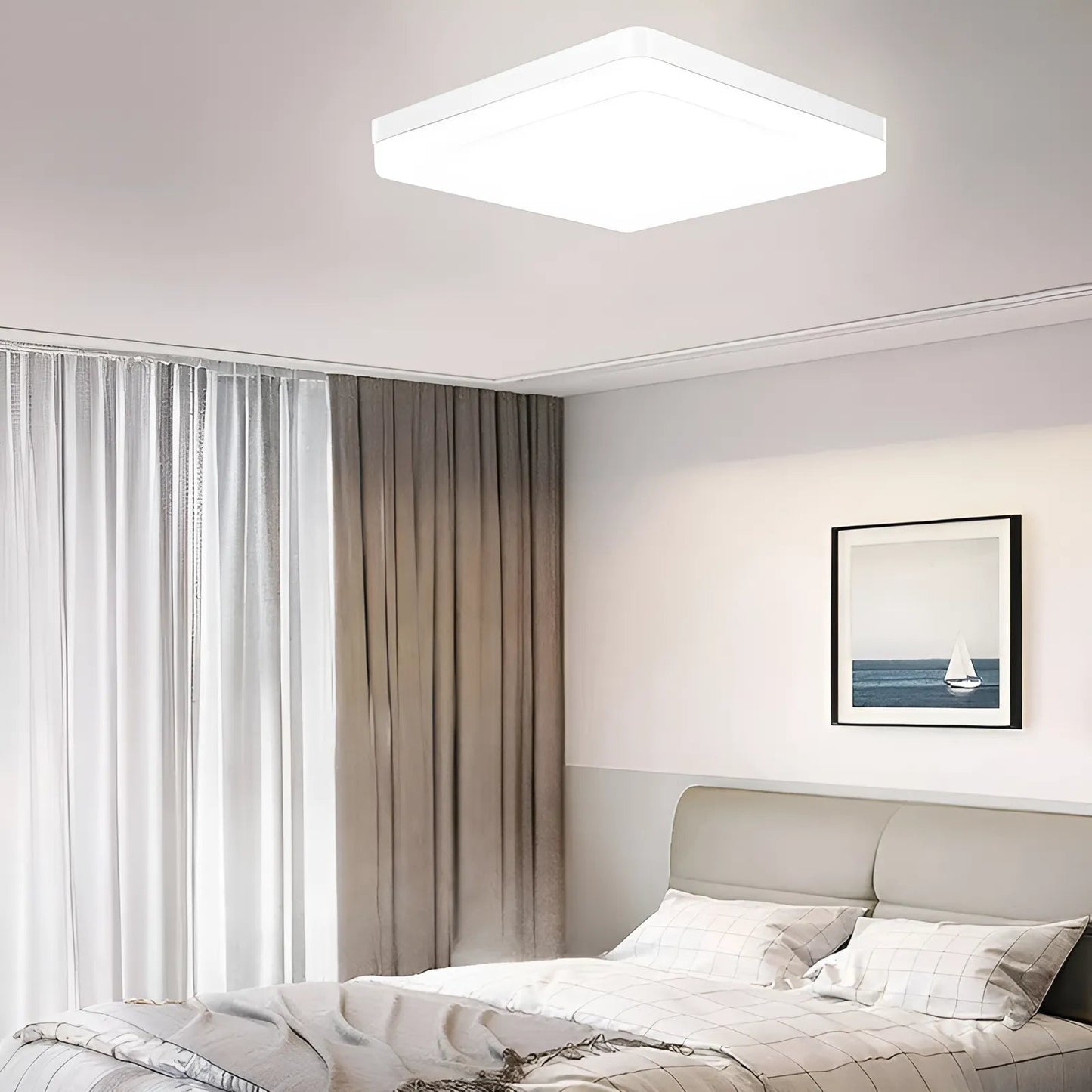 Plafonnier LED au Design Moderne, Éclairage d'Intérieur - Luminenza - Blanc