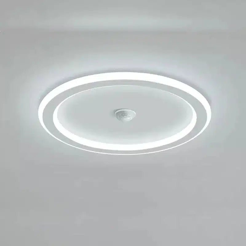 Plafonnier LED au design moderne forme ronde et carrée en noir et blanc pour salon - Luminenza - Blanc