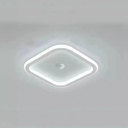 Plafonnier LED au design moderne forme ronde et carrée en noir et blanc pour salon - Luminenza - Blanc