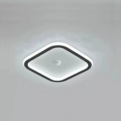 Plafonnier LED au design moderne forme ronde et carrée en noir et blanc pour salon - Luminenza - Noir