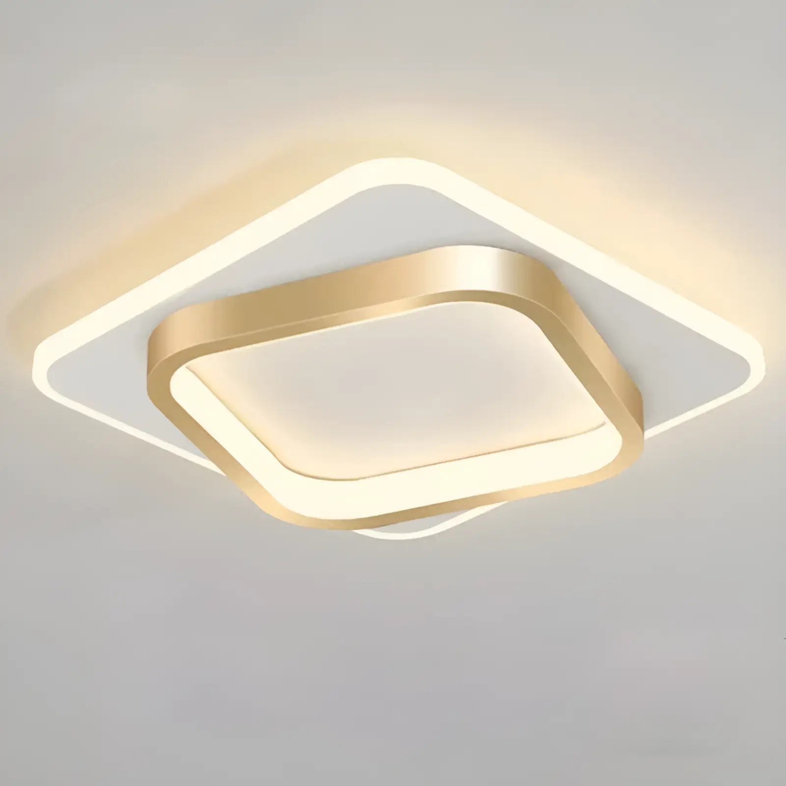 Plafonnier LED avec des carrés imbriqués pour salon - Luminenza - Doré