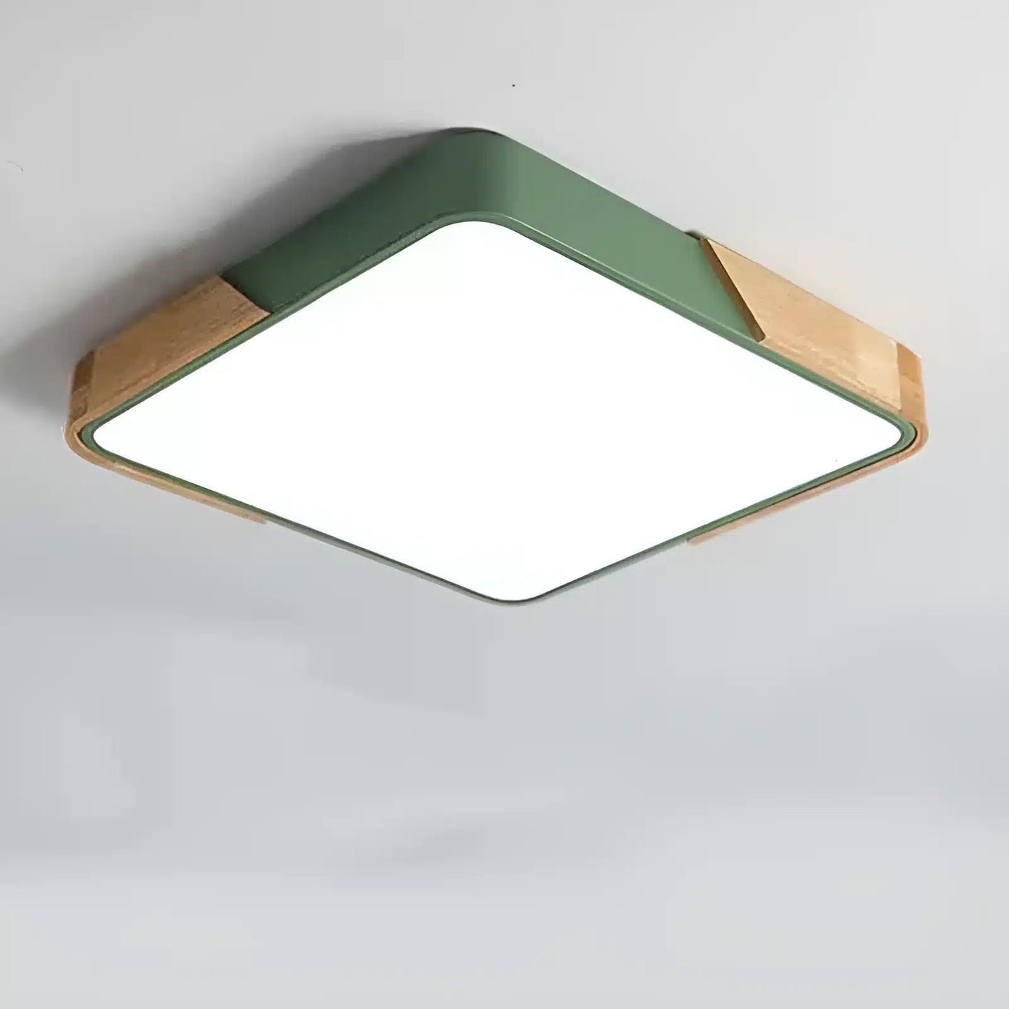 Plafonnier LED carré avec des coins arrondis pour salon - Luminenza - Vert foncé