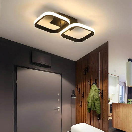 Plafonnier LED carrés de lumière pour salon - Luminenza - Noir