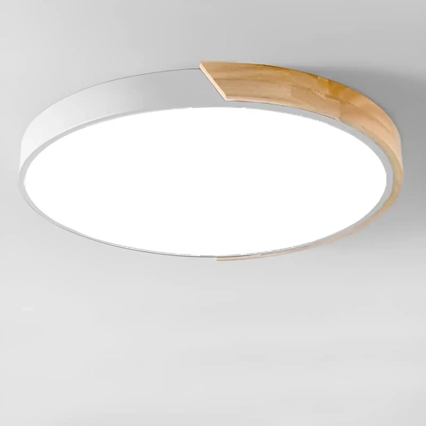 Plafonnier LED chic et moderne en bois pour salon - Luminenza - Blanc