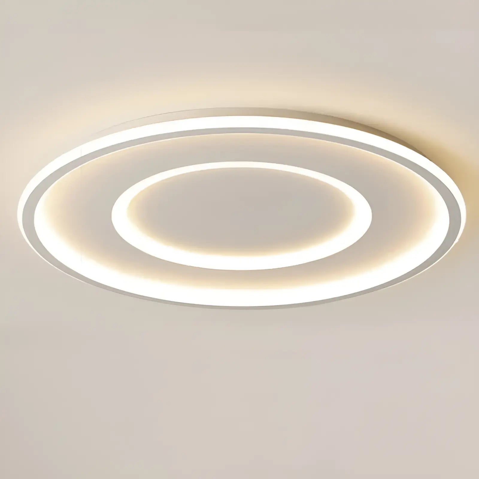 Plafonnier LED double halo pour salon - Luminenza - Blanc