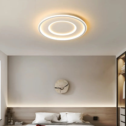 Plafonnier LED double halo pour salon - Luminenza - Blanc
