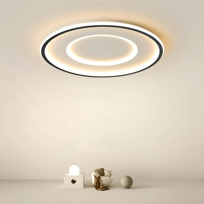 Plafonnier LED double halo pour salon - Luminenza - Blanc