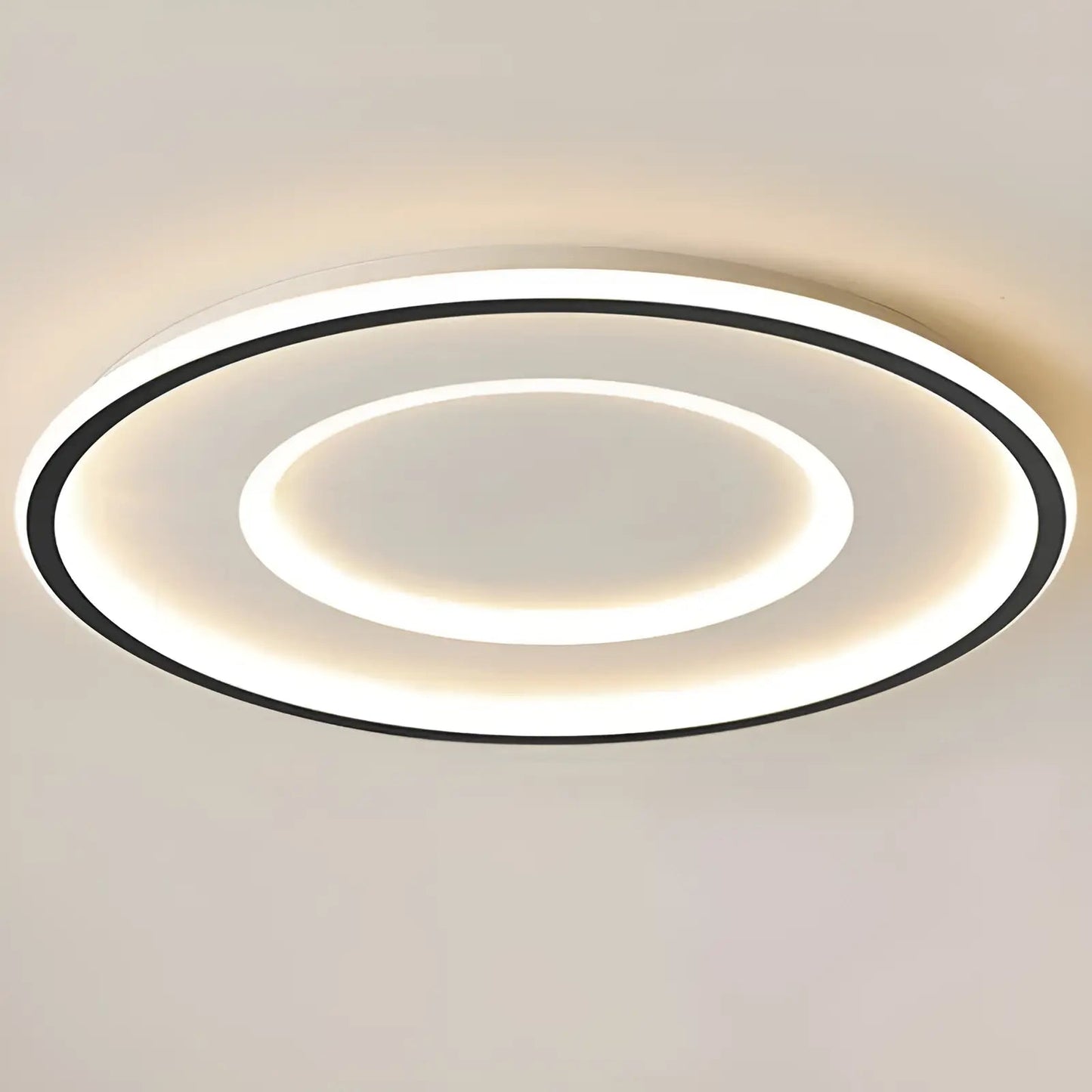 Plafonnier LED double halo pour salon - Luminenza - Noir