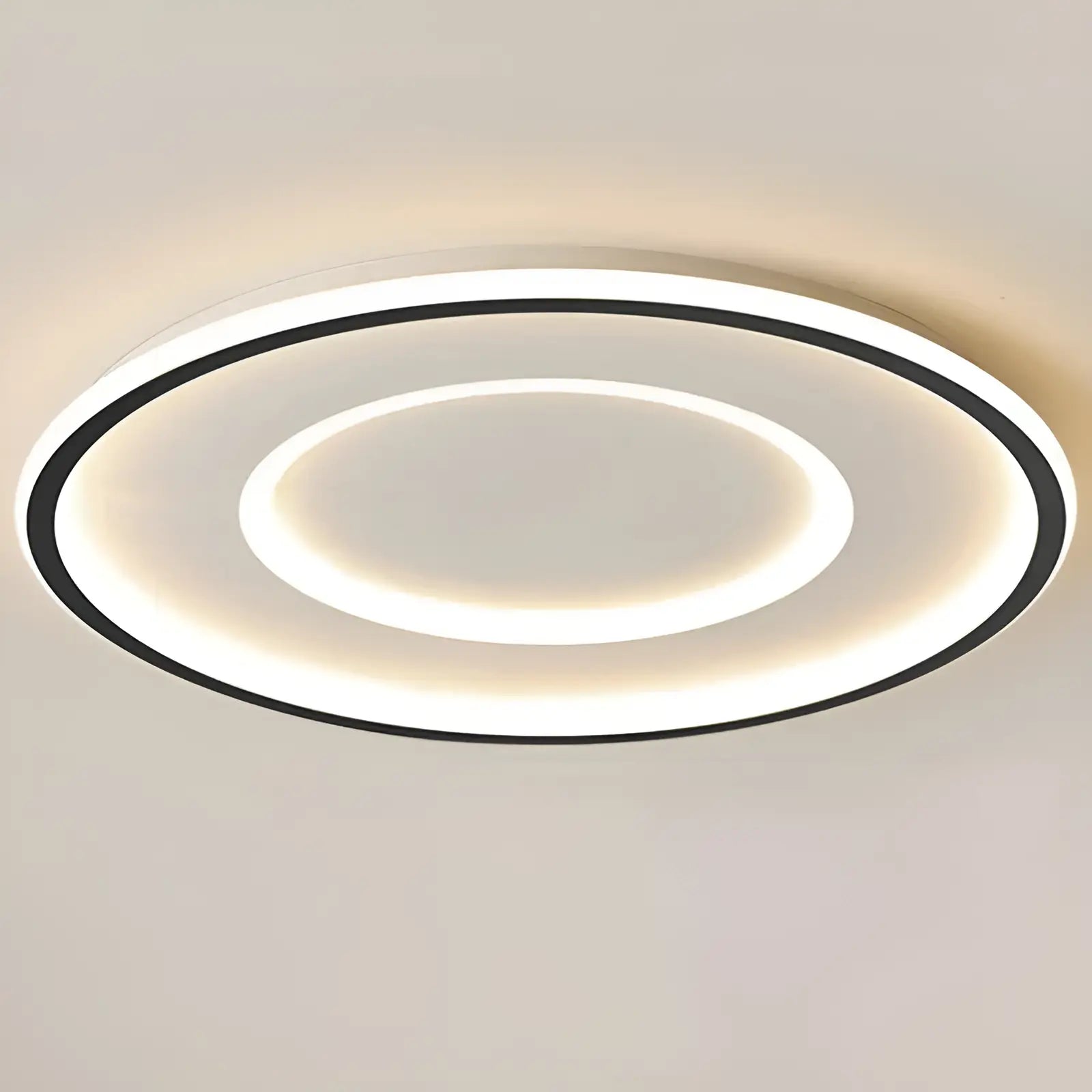 Plafonnier LED double halo pour salon - Luminenza - Noir