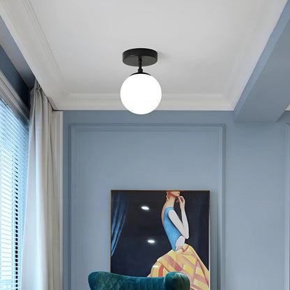 Plafonnier LED en forme de boule lumineuse pour salon - Luminenza - Blanc