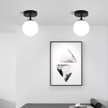 Plafonnier LED en forme de boule lumineuse pour salon - Luminenza - Blanc