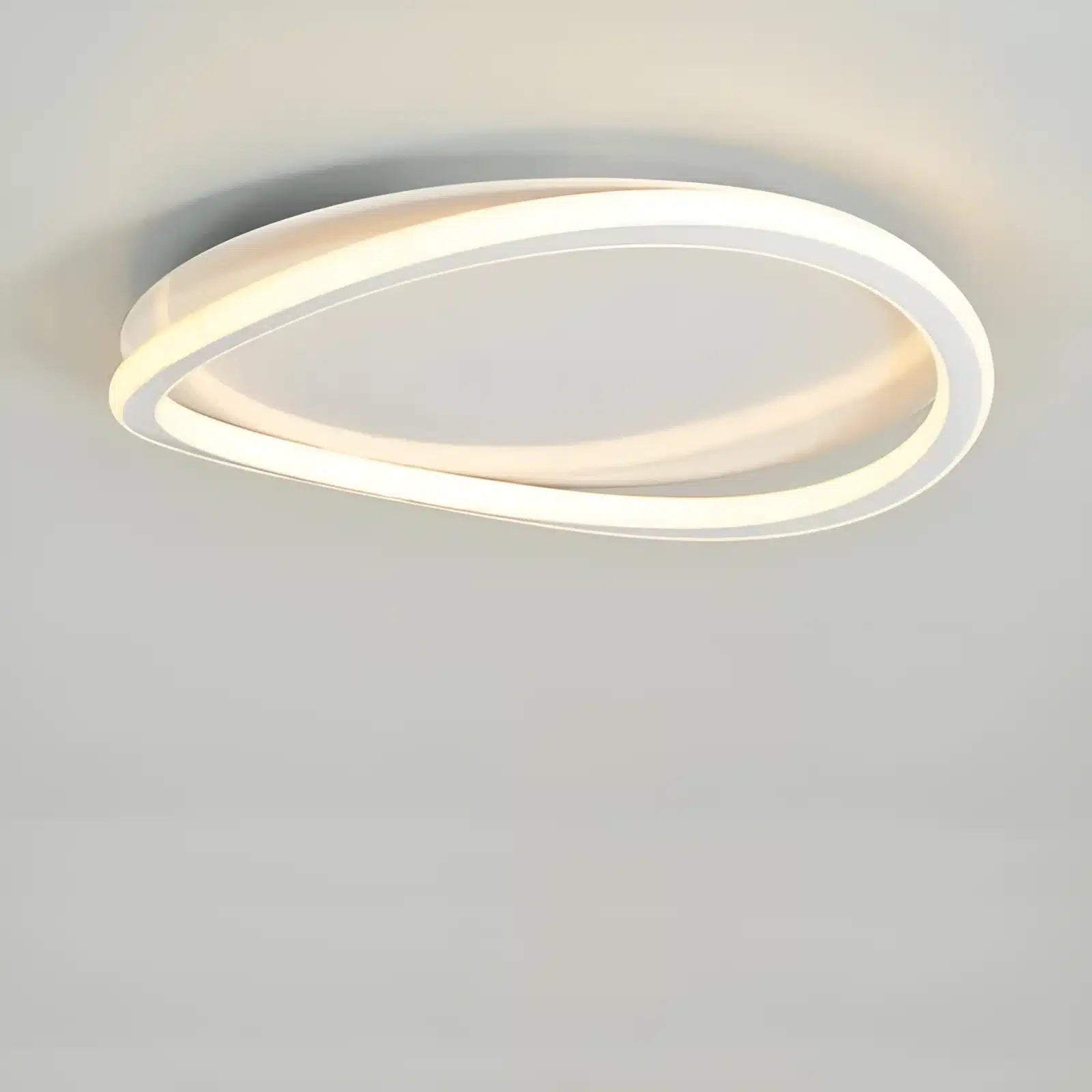 Plafonnier LED halo ovale pour salon - Luminenza - Blanc