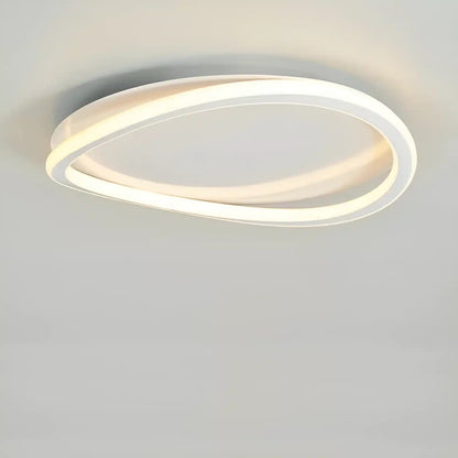 Plafonnier LED halo ovale pour salon - Luminenza - Blanc