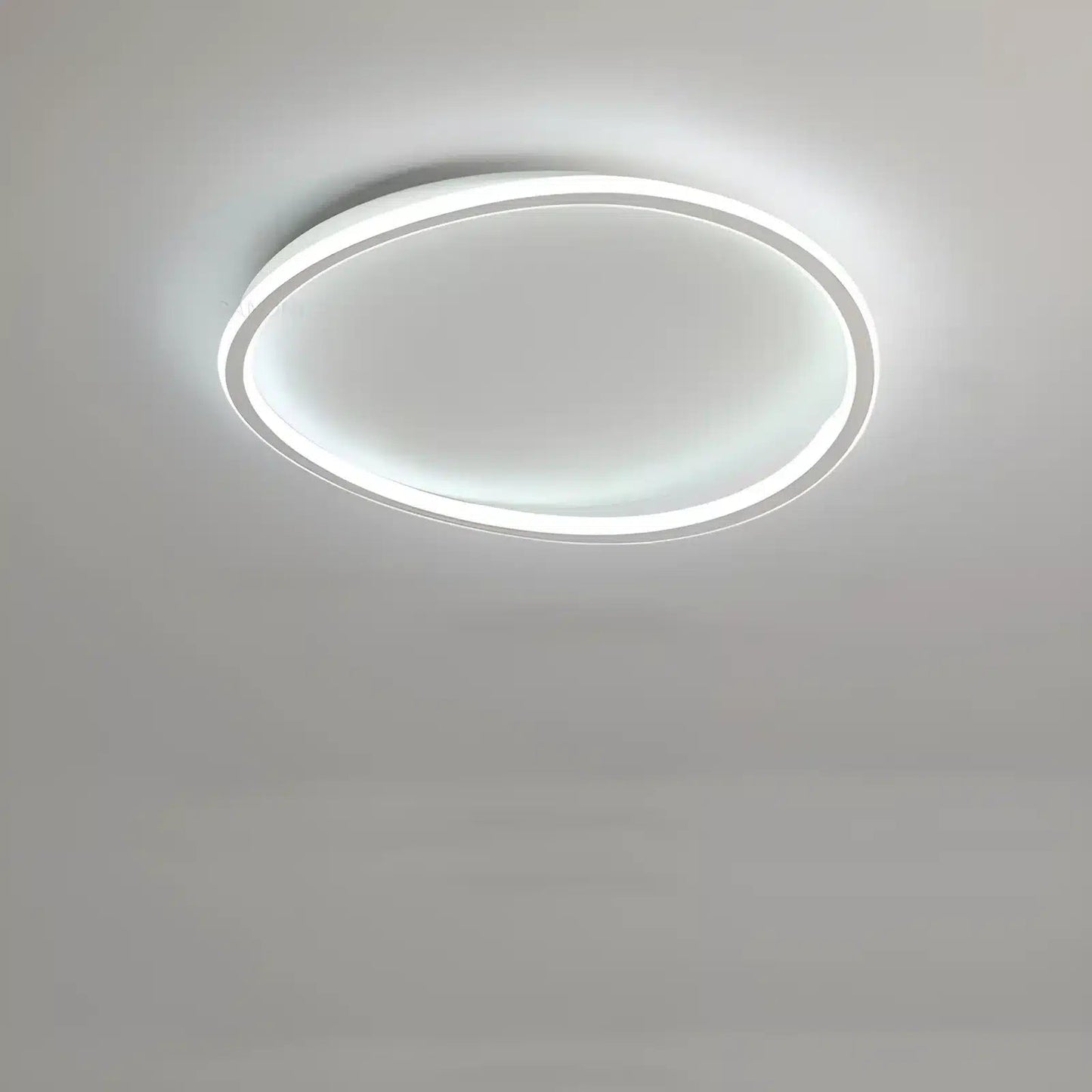 Plafonnier LED halo ovale pour salon - Luminenza - Blanc