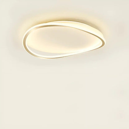 Plafonnier LED halo ovale pour salon - Luminenza - Doré