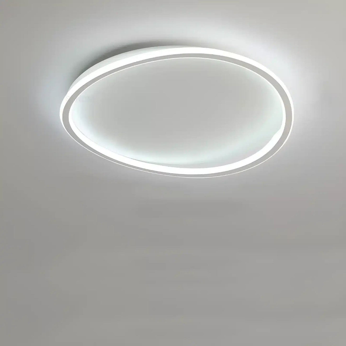 Plafonnier LED halo ovale pour salon - Luminenza - Doré