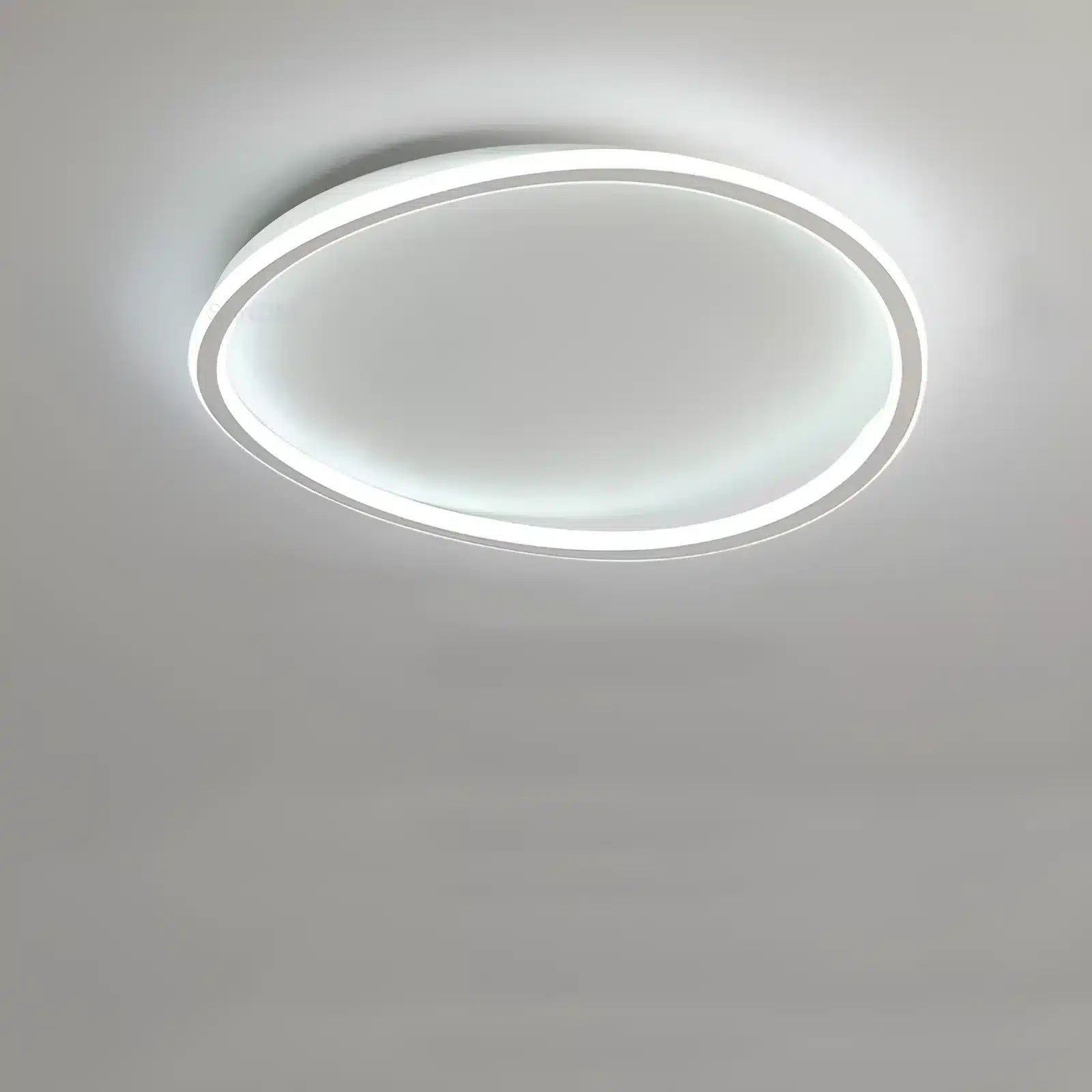 Plafonnier LED halo ovale pour salon - Luminenza - Doré
