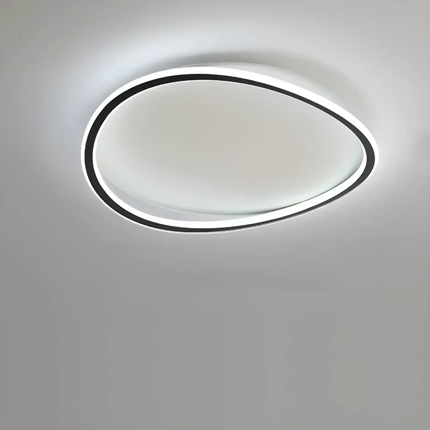 Plafonnier LED halo ovale pour salon - Luminenza - Noir