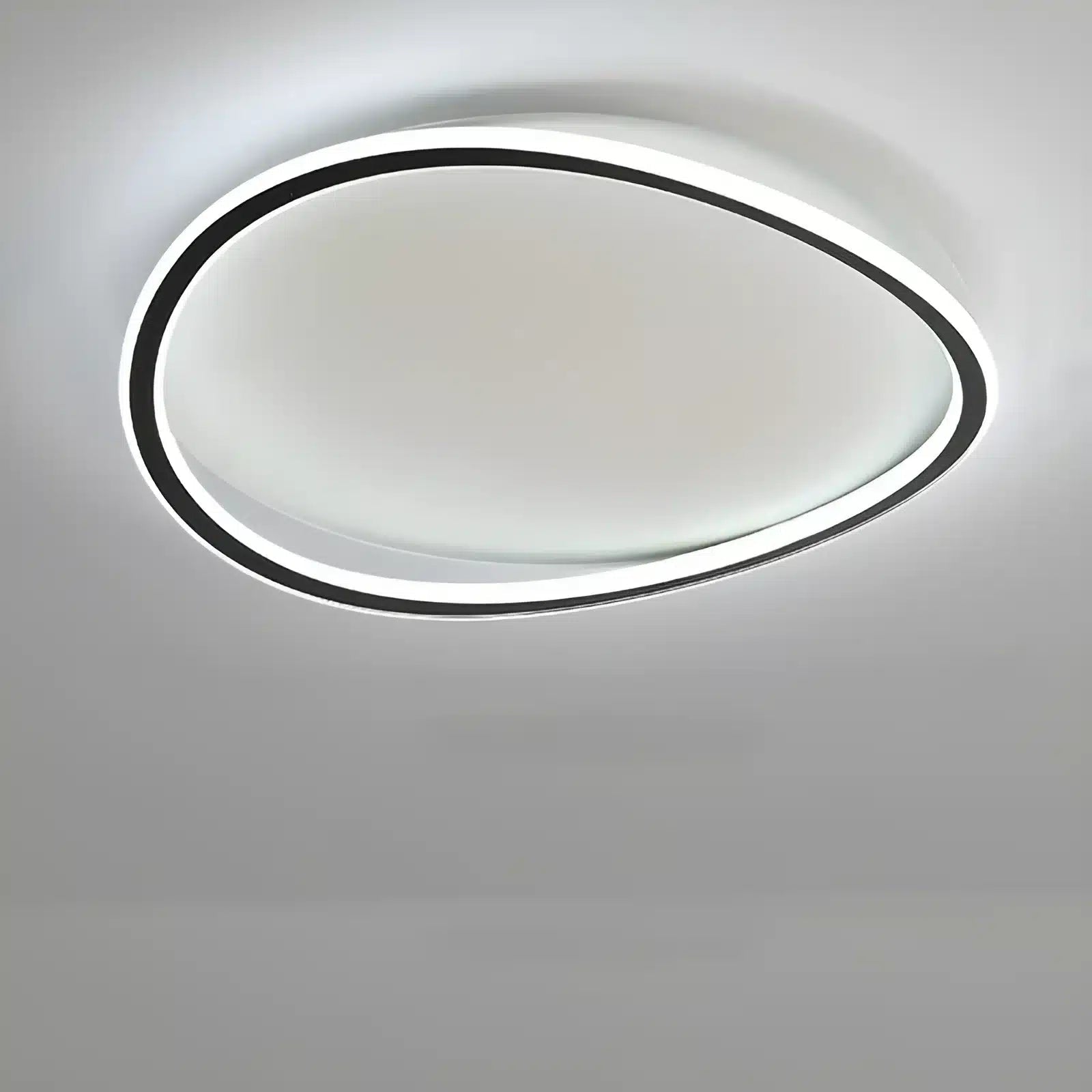 Plafonnier LED halo ovale pour salon - Luminenza - Noir