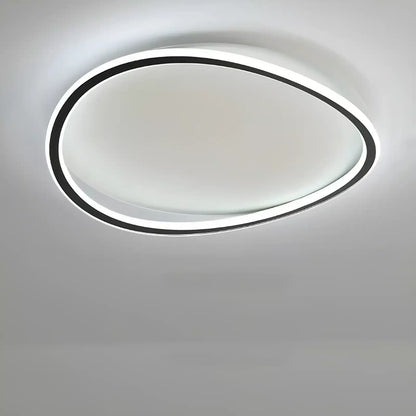 Plafonnier LED halo ovale pour salon - Luminenza - Noir