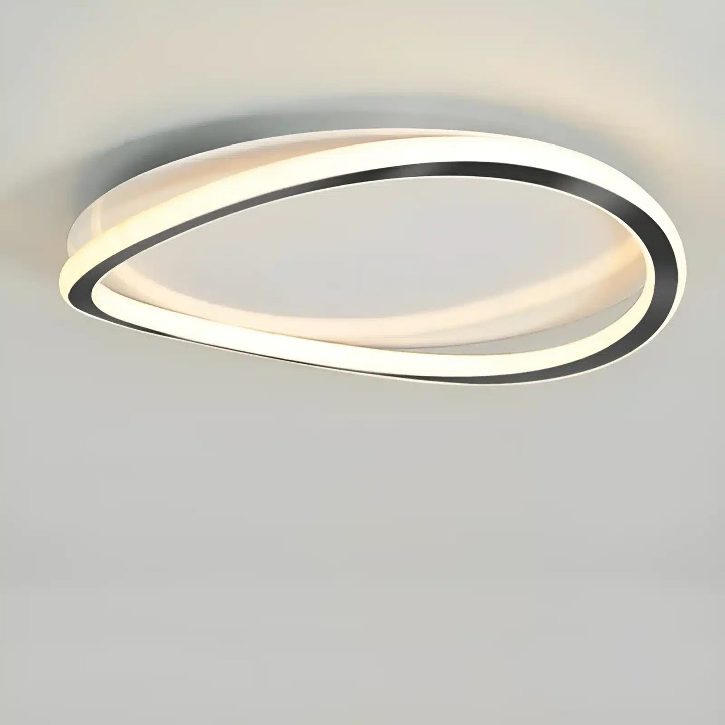 Plafonnier LED halo ovale pour salon - Luminenza - Noir