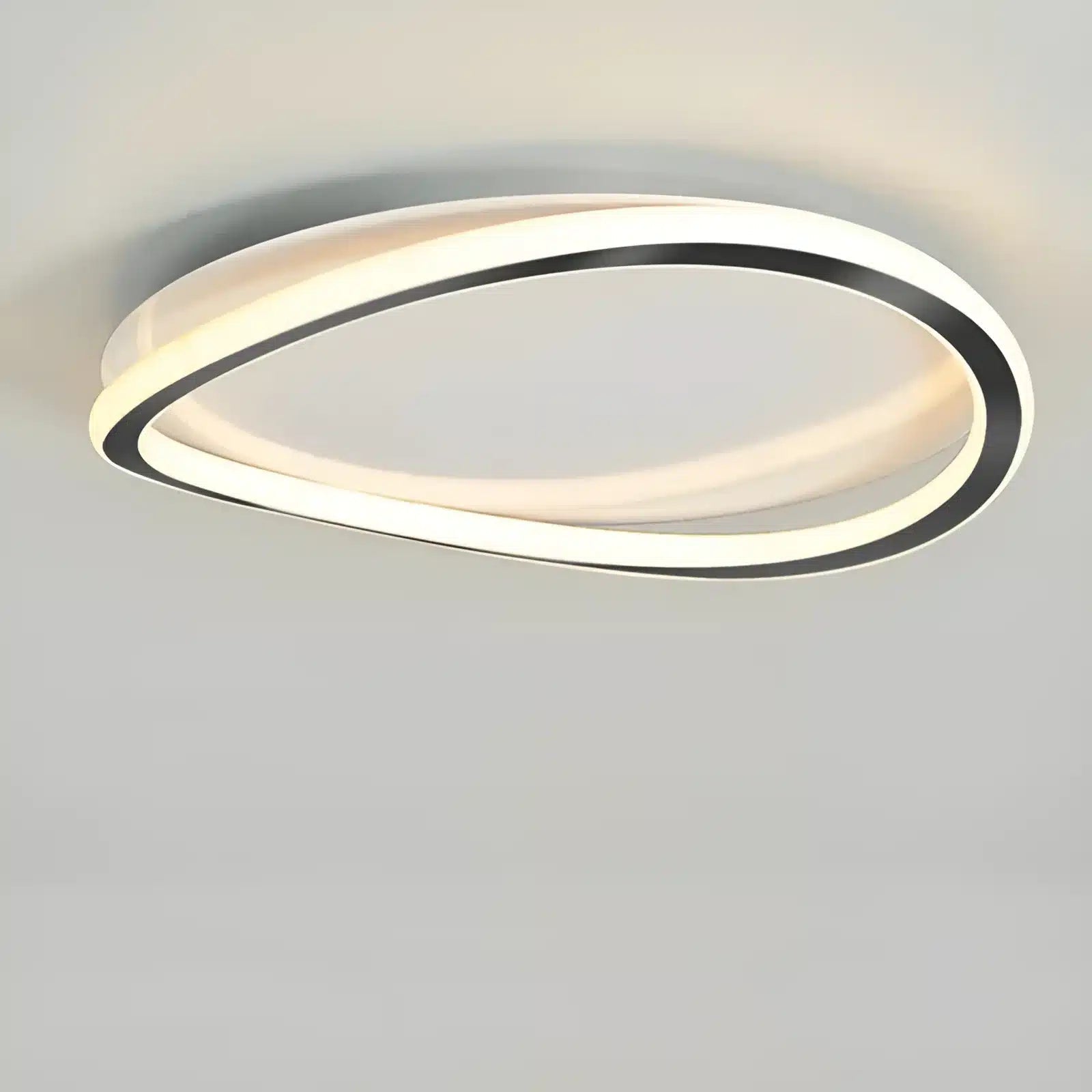 Plafonnier LED halo ovale pour salon - Luminenza - Noir