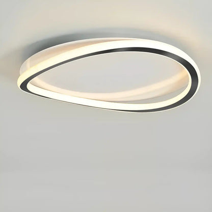 Plafonnier LED halo ovale pour salon - Luminenza - Noir