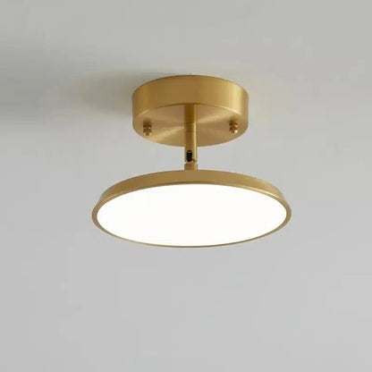 Plafonnier LED Moderne Disque Céleste en Cuivre et Acrylique pour salon - Luminenza - Doré