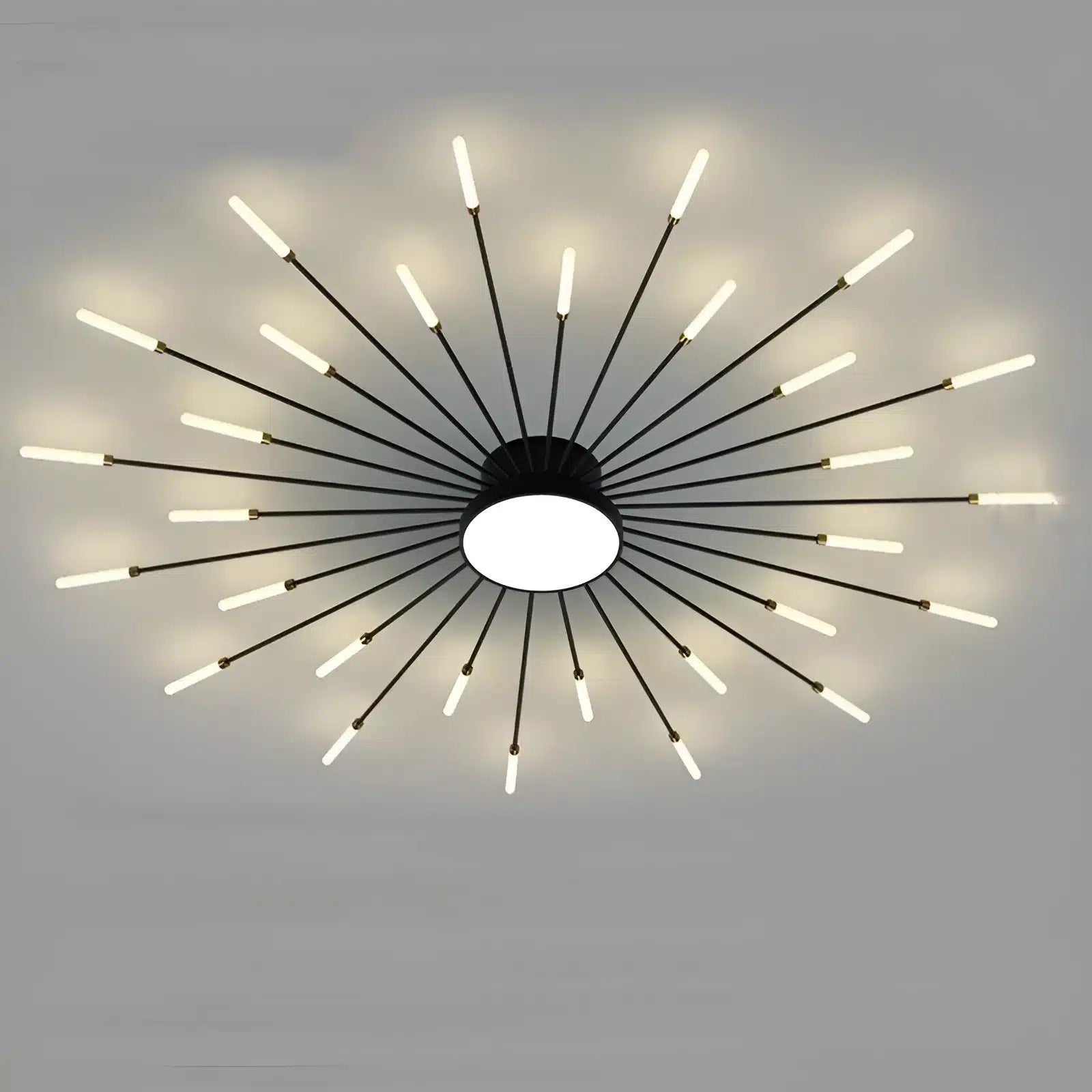 Plafonnier LED Moderne Effet Feux d'Artifice pour Salon - Luminenza - Noir