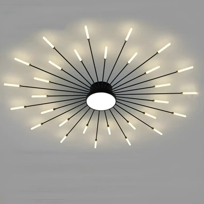 Plafonnier LED Moderne Effet Feux d'Artifice pour Salon - Luminenza - Noir