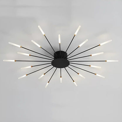 Plafonnier LED Moderne Effet Feux d'Artifice pour Salon - Luminenza - Noir