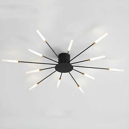 Plafonnier LED Moderne Effet Feux d'Artifice pour Salon - Luminenza - Noir