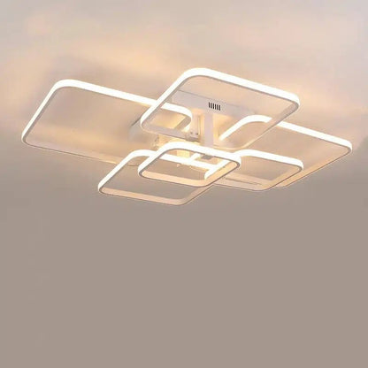 Plafonnier LED Moderne en Blanc et Noir avec 3 ou 6 Têtes et Télécommande pour le Salon - Luminenza - Blanc