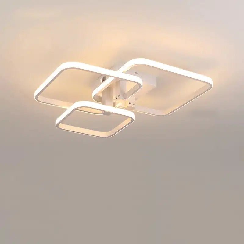 Plafonnier LED Moderne en Blanc et Noir avec 3 ou 6 Têtes et Télécommande pour le Salon - Luminenza - Blanc