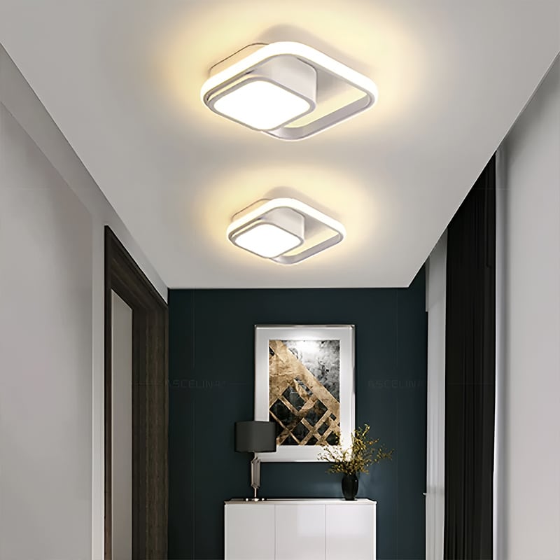 Plafonnier LED Moderne en forme de cadre pour salon - Luminenza - Blanc