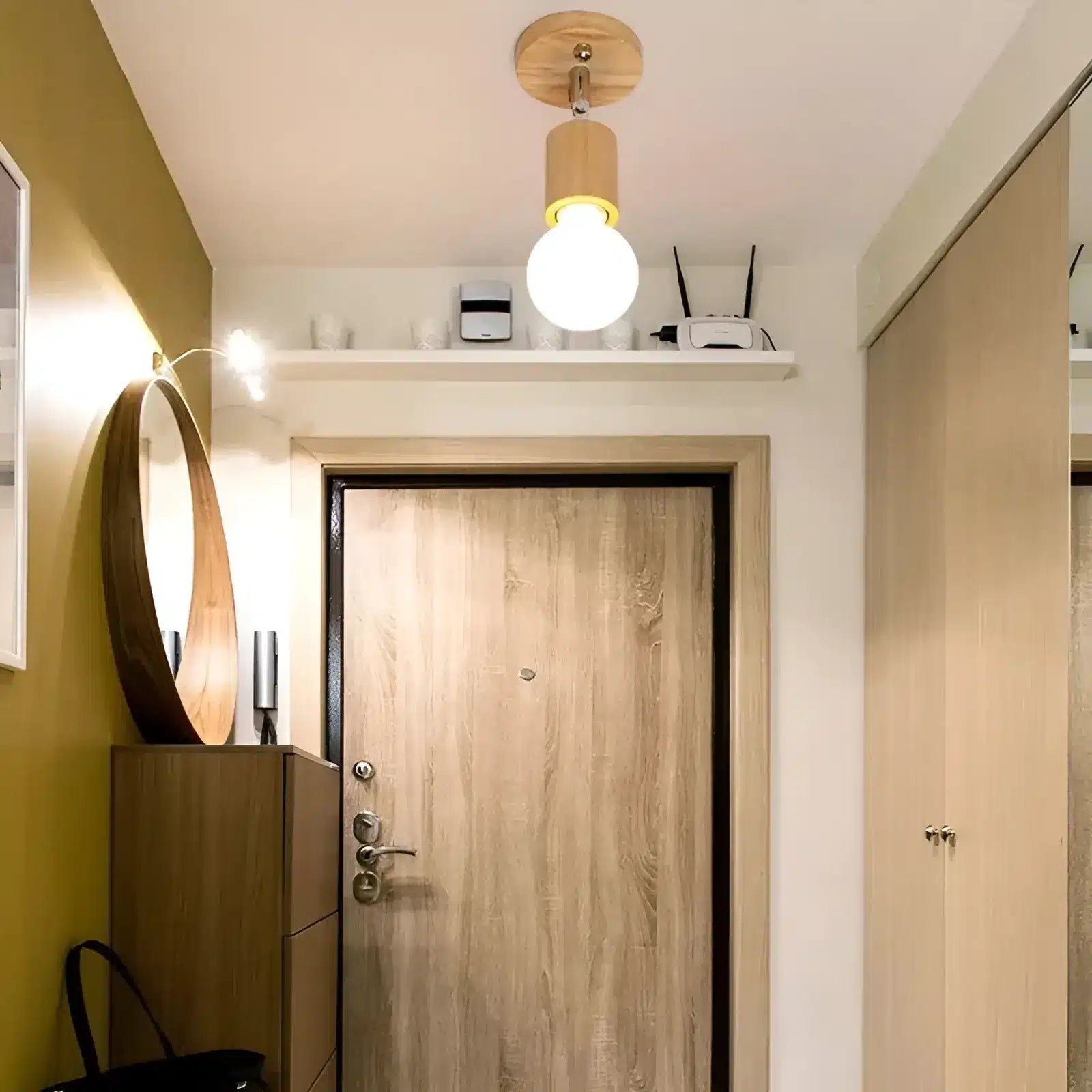 Plafonnier LED nordique avec support en bois - Luminenza - Bois