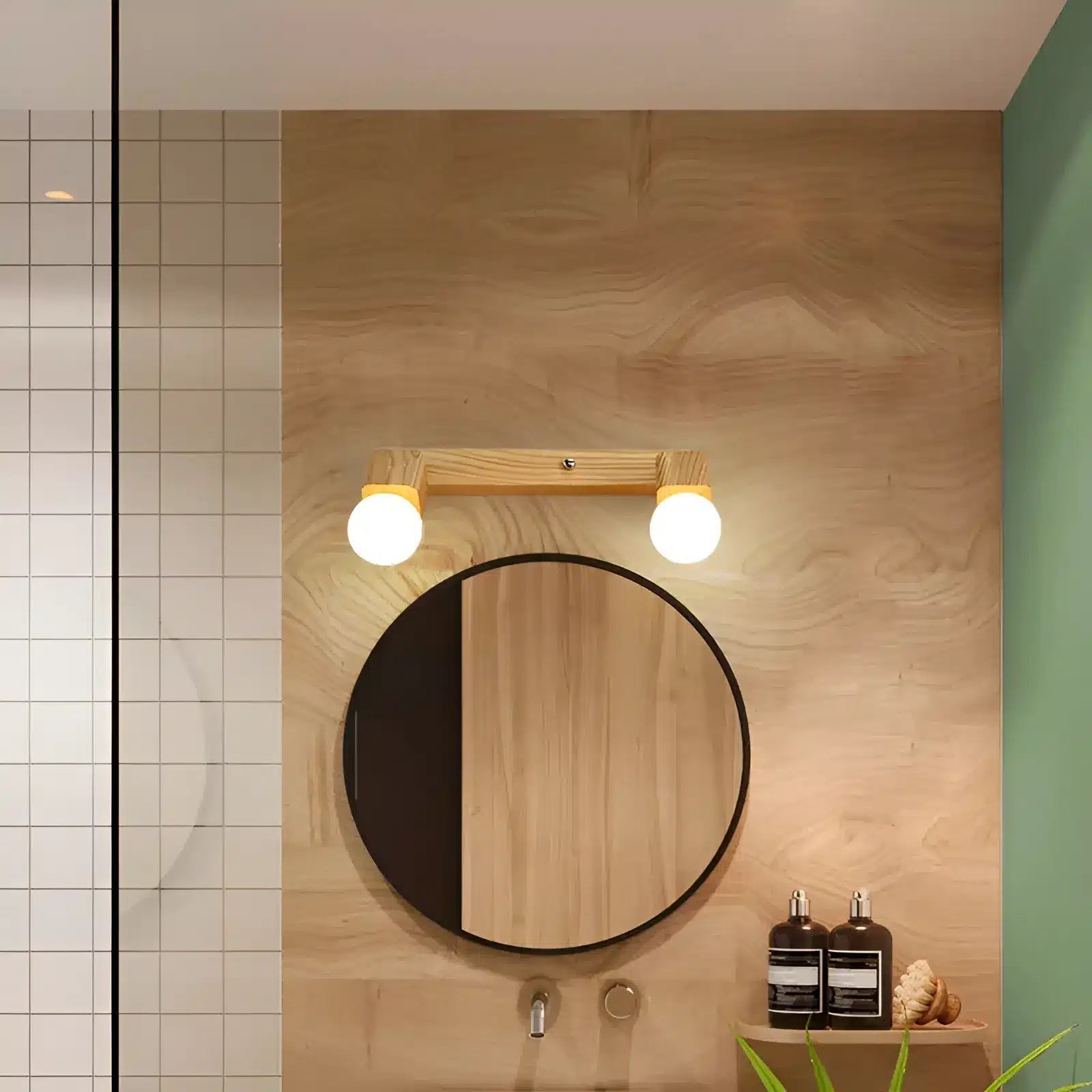 Plafonnier LED nordique avec support en bois - Luminenza - Bois