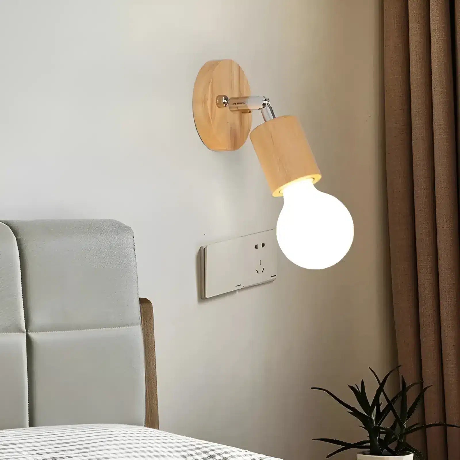 Plafonnier LED nordique avec support en bois - Luminenza - Bois