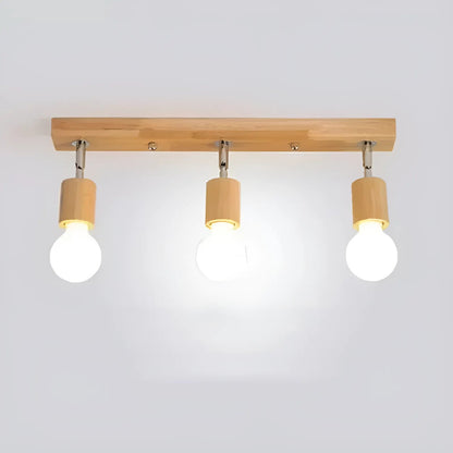 Plafonnier LED nordique avec support en bois - Luminenza - Bois